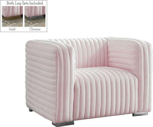 Ravish Pink Velvet Chair - 640Pink-C - Vega Furniture