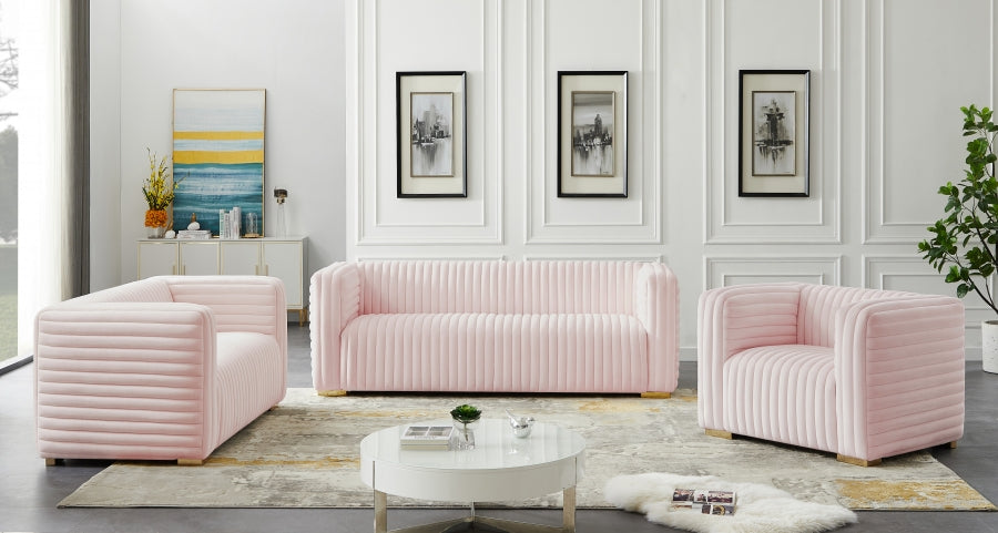 Ravish Pink Velvet Loveseat - 640Pink-L - Vega Furniture