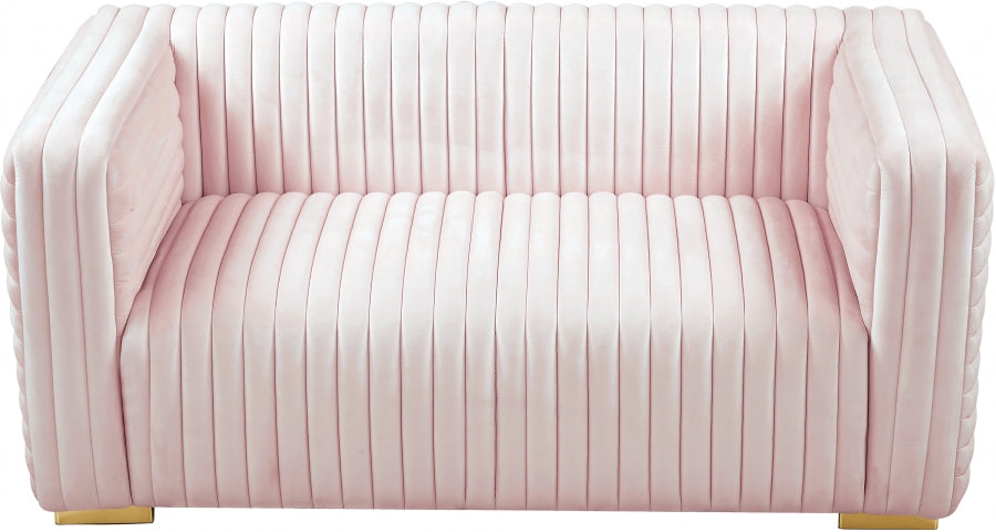 Ravish Pink Velvet Loveseat - 640Pink-L - Vega Furniture