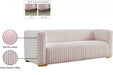 Ravish Pink Velvet Sofa - 640Pink-S - Vega Furniture