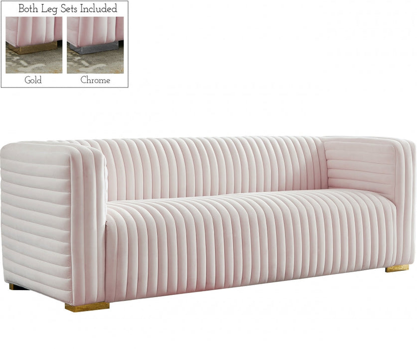 Ravish Pink Velvet Sofa - 640Pink-S - Vega Furniture