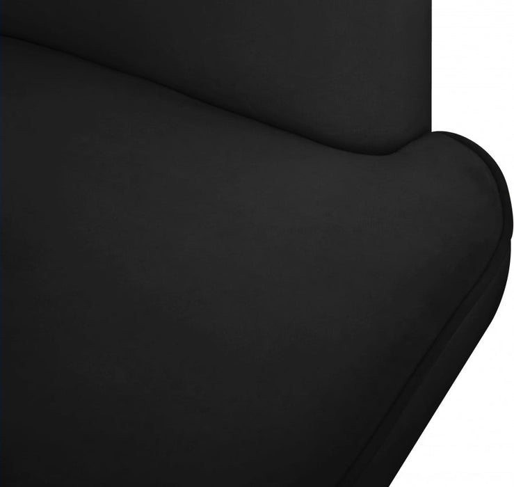 Rays Black Velvet Accent Chair - 533Black - Vega Furniture