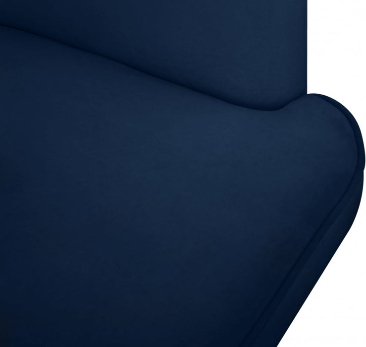 Rays Blue Velvet Accent Chair - 533Navy - Vega Furniture