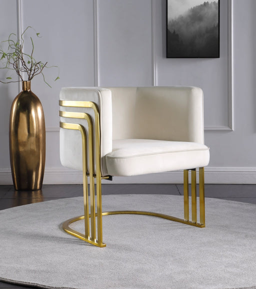 Rays Cream Velvet Accent Chair - 533Cream - Vega Furniture