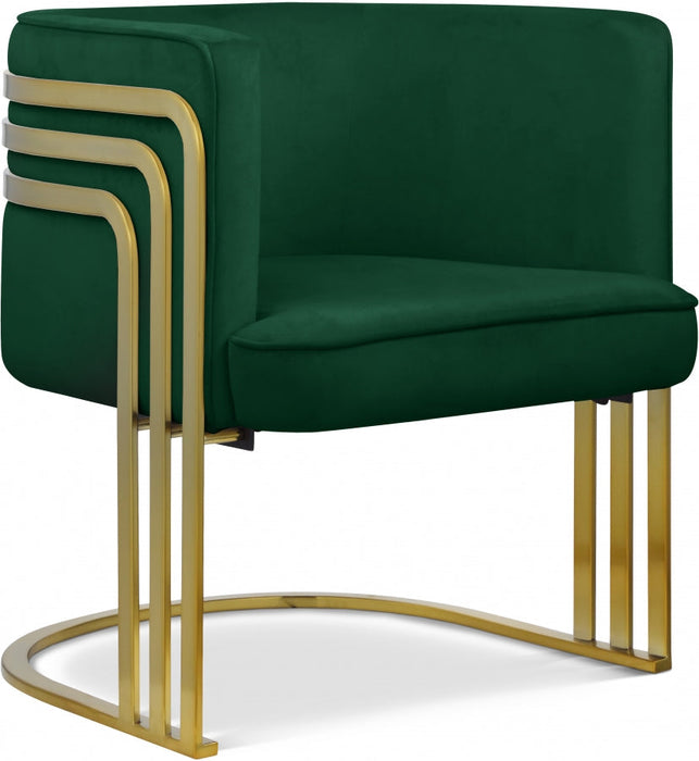 Rays Green Velvet Accent Chair - 533Green - Vega Furniture