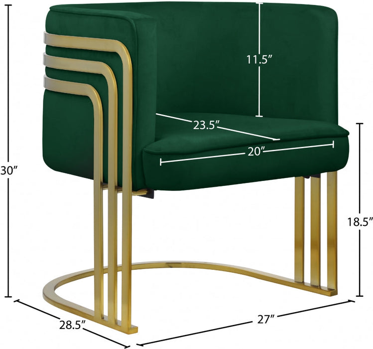 Rays Green Velvet Accent Chair - 533Green - Vega Furniture