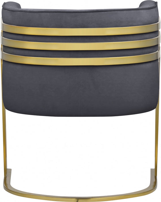 Rays Grey Velvet Accent Chair - 533Grey - Vega Furniture
