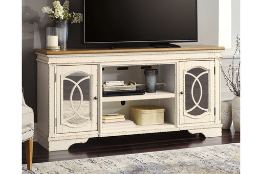 Realyn Chipped White 74" TV Stand - W743-68 - Vega Furniture