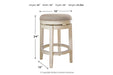 Realyn Chipped White Counter Height Barstool - D743-024 - Vega Furniture