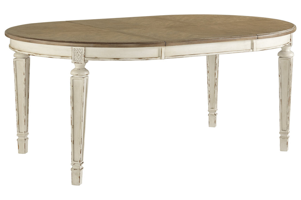 Realyn Chipped White Dining Extension Table - D743-35 - Vega Furniture