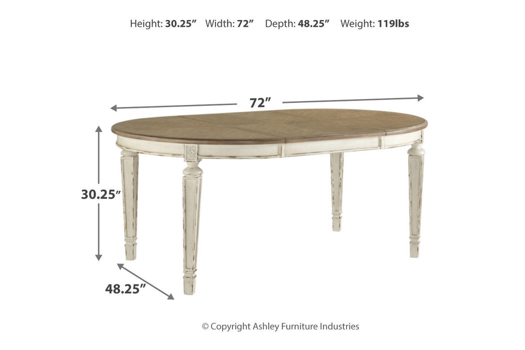 Realyn Chipped White Dining Extension Table - D743-35 - Vega Furniture