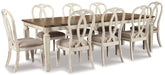 Realyn Chipped White Extendable Ribbon Dining Set - SET | D743-45 | D743-02(2) - Vega Furniture