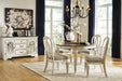 Realyn Chipped White Extendable Round/Oval Ribbon Dining Set - SET | D743-35 | D743-02(3) - Vega Furniture