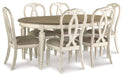 Realyn Chipped White Extendable Round/Oval Ribbon Dining Set - SET | D743-35 | D743-02(3) - Vega Furniture