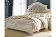 Realyn Chipped White King Upholstered Panel Bed - SET | B743-56 | B743-58 | B743-97 - Vega Furniture