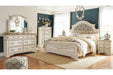 Realyn Chipped White King Upholstered Panel Bed - SET | B743-56 | B743-58 | B743-97 - Vega Furniture