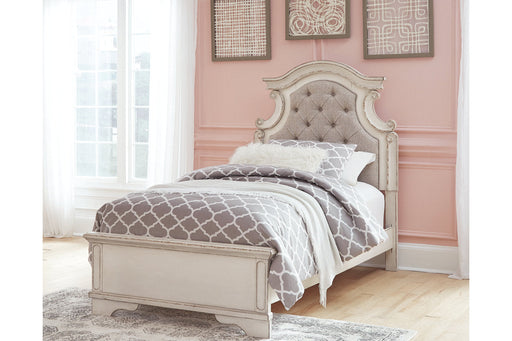 Realyn Chipped White Twin Panel Bed - SET | B743-52 | B743-53 | B743-83 - Vega Furniture