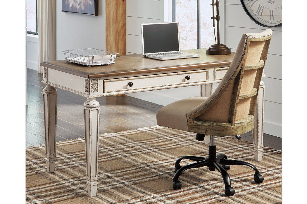 Realyn White/Brown 60" Home Office Desk - H743-34 - Vega Furniture