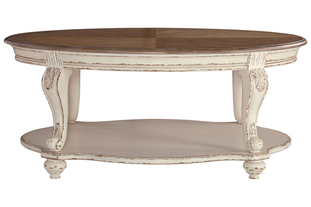 Realyn White/Brown Coffee Table - T743-0 - Vega Furniture