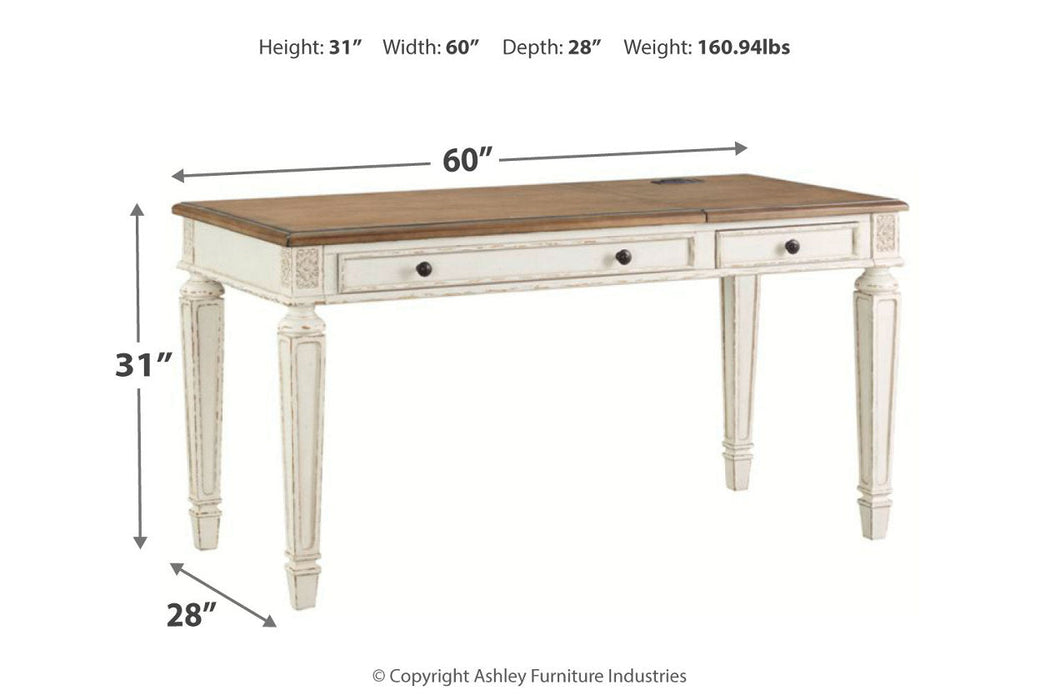 Realyn White/Brown Home Office Lift Top Desk - H743-134 - Vega Furniture