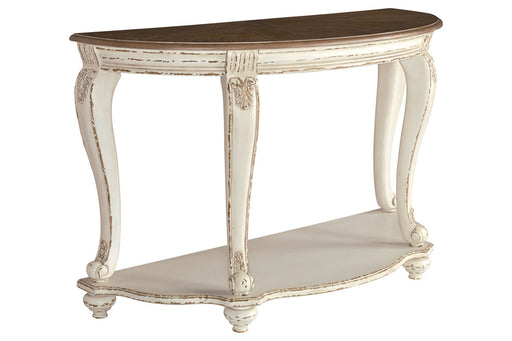 Realyn White/Brown Sofa Table - T743-4 - Vega Furniture