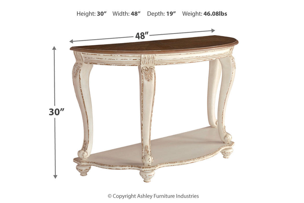Realyn White/Brown Sofa Table - T743-4 - Vega Furniture