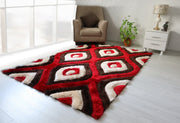 3D Shaggy Brown/Red 5X7 Area Rug - 3D151-BRW/RED-57 - Vega Furniture