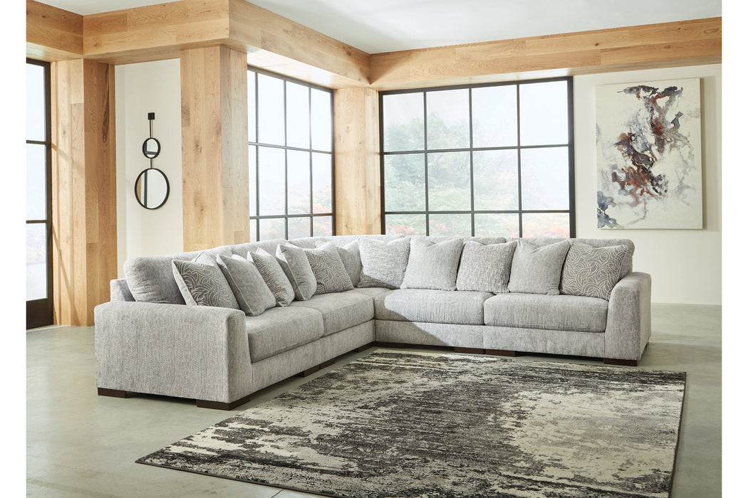 Regent Park Pewter 5-Piece Sectional - SET | 1440464 | 1440465 | 1440477 | 1440446(2) - Vega Furniture