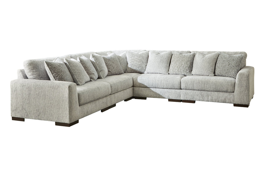 Regent Park Pewter 5-Piece Sectional - SET | 1440464 | 1440465 | 1440477 | 1440446(2) - Vega Furniture