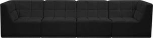 Relax Black Velvet Modular 128" Sofa - 650Black-S128 - Vega Furniture