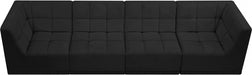 Relax Black Velvet Modular 128" Sofa - 650Black-S128 - Vega Furniture