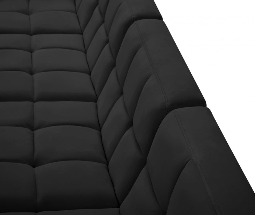 Relax Black Velvet Modular 128" Sofa - 650Black-S128 - Vega Furniture