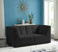 Relax Black Velvet Modular 68" Sofa - 650Black-S68 - Vega Furniture