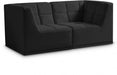 Relax Black Velvet Modular 68" Sofa - 650Black-S68 - Vega Furniture