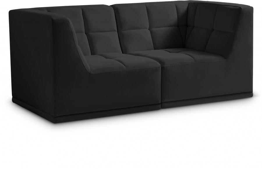 Relax Black Velvet Modular 68" Sofa - 650Black-S68 - Vega Furniture