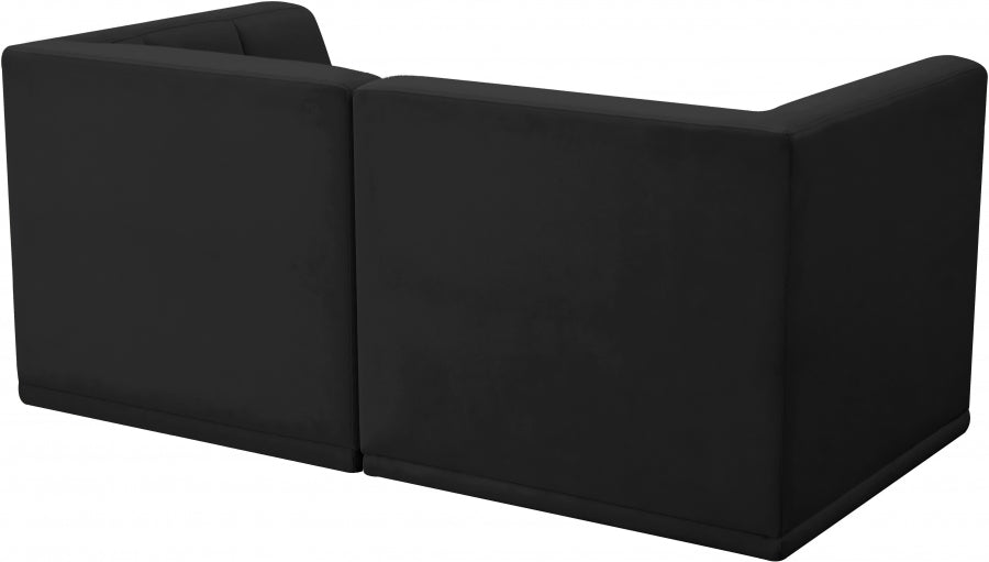 Relax Black Velvet Modular 68" Sofa - 650Black-S68 - Vega Furniture