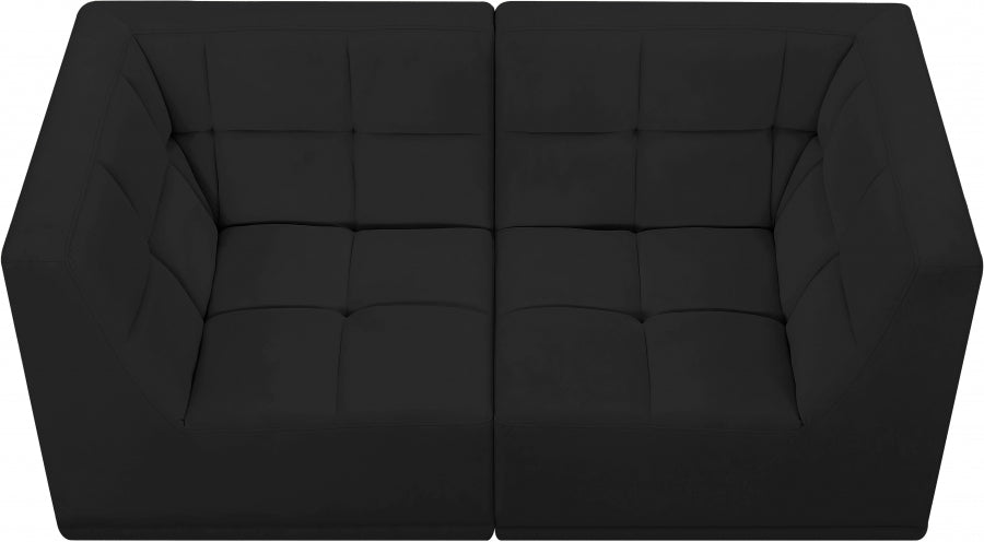 Relax Black Velvet Modular 68" Sofa - 650Black-S68 - Vega Furniture