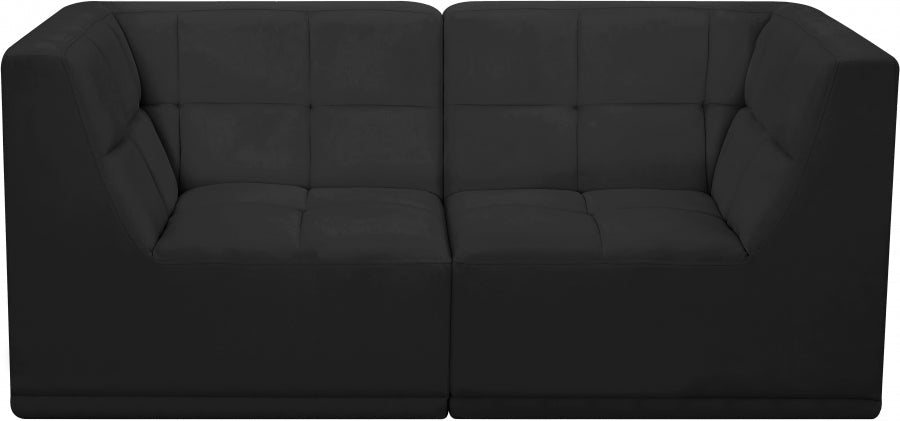 Relax Black Velvet Modular 68" Sofa - 650Black-S68 - Vega Furniture