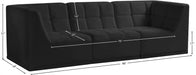 Relax Black Velvet Modular 98" Sofa - 650Black-S98 - Vega Furniture