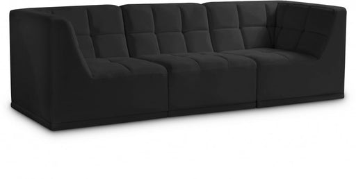 Relax Black Velvet Modular 98" Sofa - 650Black-S98 - Vega Furniture