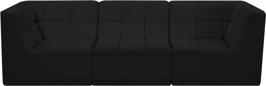 Relax Black Velvet Modular 98" Sofa - 650Black-S98 - Vega Furniture