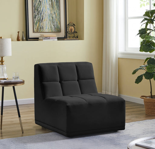 Relax Black Velvet Modular Armless Chair - 650Black-Armless - Vega Furniture