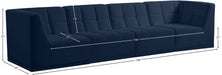 Relax Blue Velvet Modular 128" Sofa - 650Navy-S128 - Vega Furniture