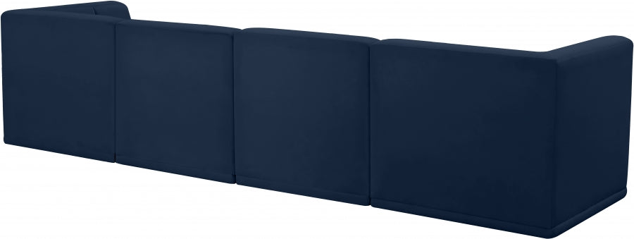 Relax Blue Velvet Modular 128" Sofa - 650Navy-S128 - Vega Furniture