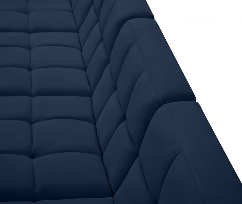 Relax Blue Velvet Modular 128" Sofa - 650Navy-S128 - Vega Furniture