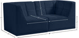 Relax Blue Velvet Modular 68" Sofa - 650Navy-S68 - Vega Furniture