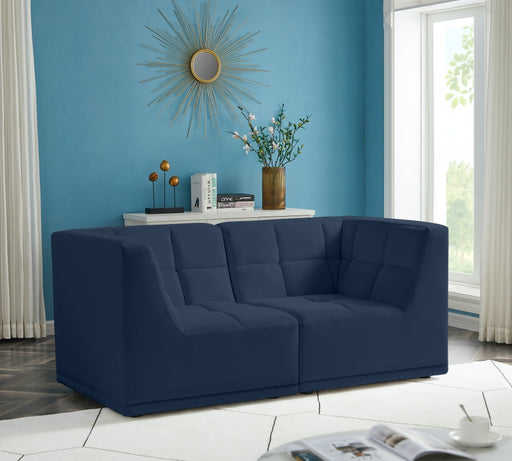 Relax Blue Velvet Modular 68" Sofa - 650Navy-S68 - Vega Furniture