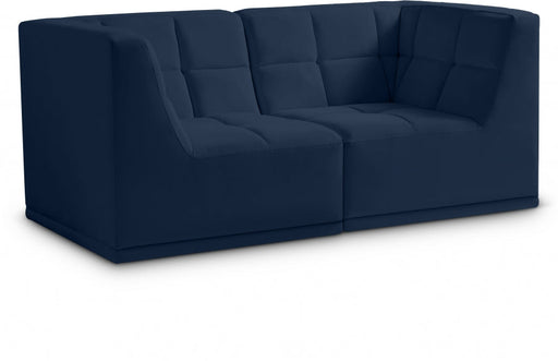 Relax Blue Velvet Modular 68" Sofa - 650Navy-S68 - Vega Furniture