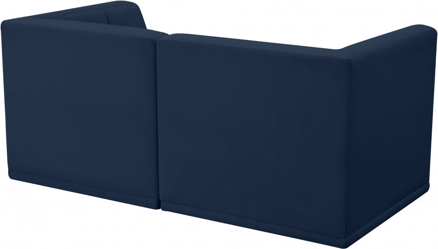 Relax Blue Velvet Modular 68" Sofa - 650Navy-S68 - Vega Furniture