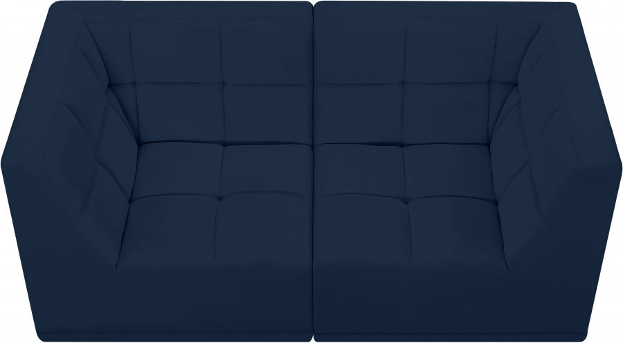 Relax Blue Velvet Modular 68" Sofa - 650Navy-S68 - Vega Furniture